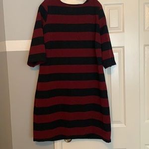 Burgundy/ black ponte shirt dress (size 20-22)